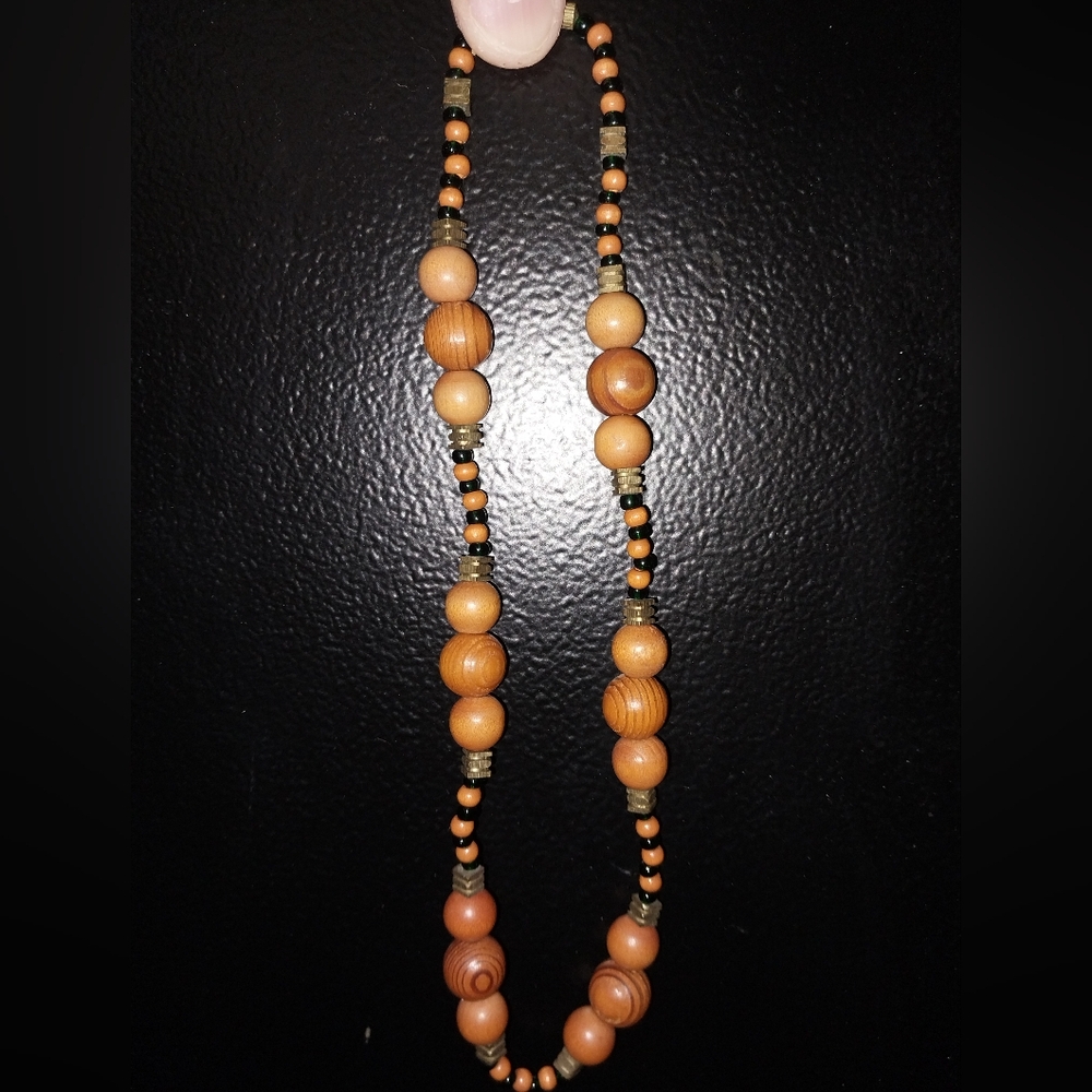 Wood bead necklaces